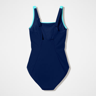 Women's Colourblock Contour Swimsuit Navy/Turquoise