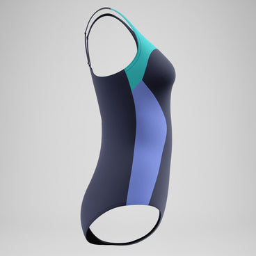 Women's Colourblock Contour Swimsuit Navy/Turquoise