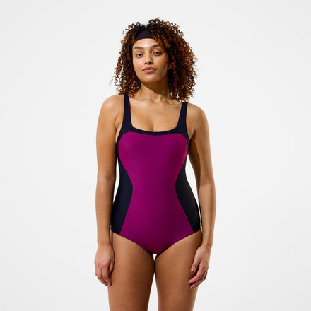 Women's Colourblock Contour Swimsuit Dark Pink/Black