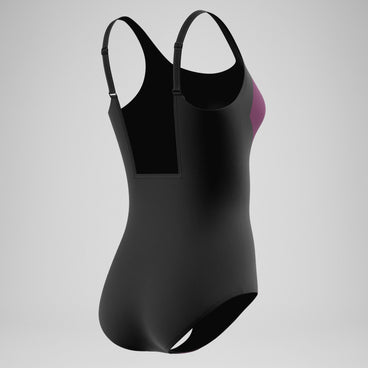 Women's Colourblock Contour Swimsuit Dark Pink/Black