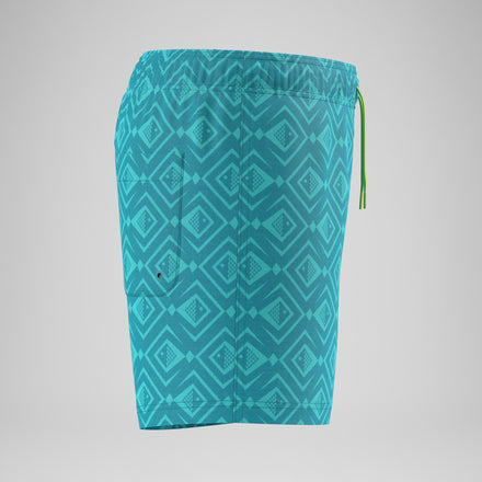Boys Printed Swim Shorts Turquoise