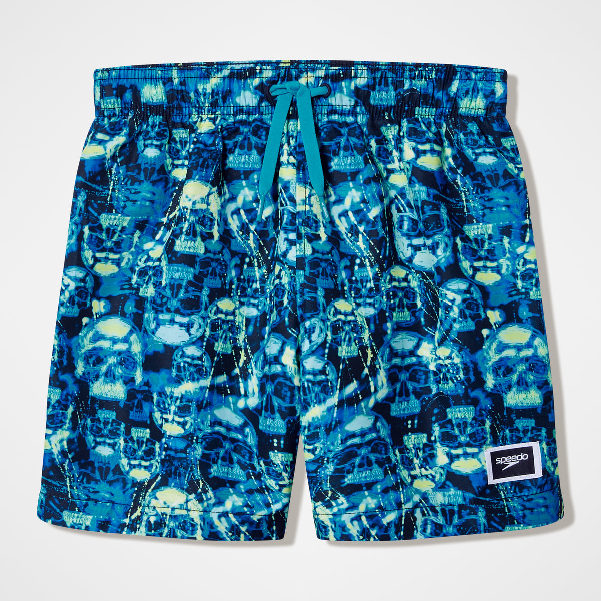 Printed Swim Shorts Black Teal