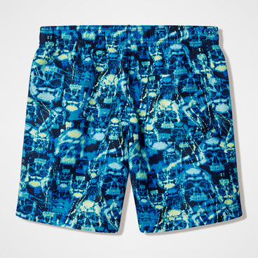 Boys Printed Swim Shorts Black/Teal