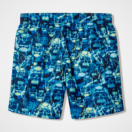 Boys Printed Swim Shorts Black/Teal
