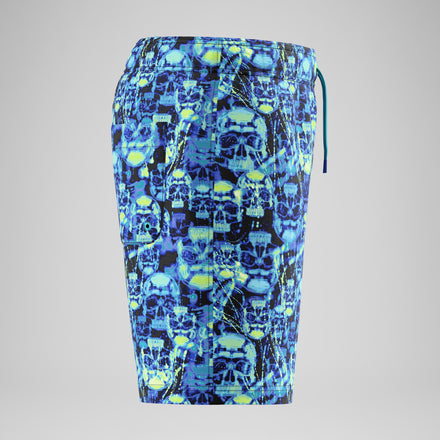 Boys Printed Swim Shorts Black/Teal