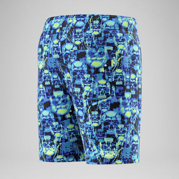 Boys Printed Swim Shorts Black/Teal