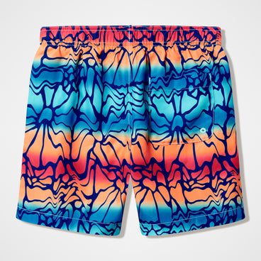 Boys Printed Swim Shorts Blue/Orange