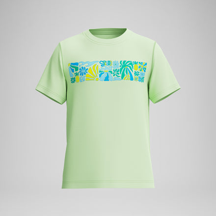 Boys Short Sleeve Graphic Swim Shirt Pale Green