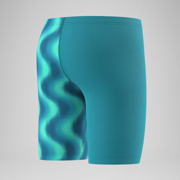 Boys Printed V-Cut Jammer Turquoise