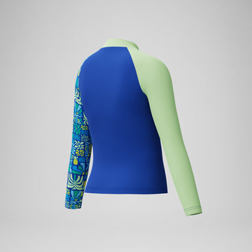 Boys Printed Long Sleeve Rashguard Blue