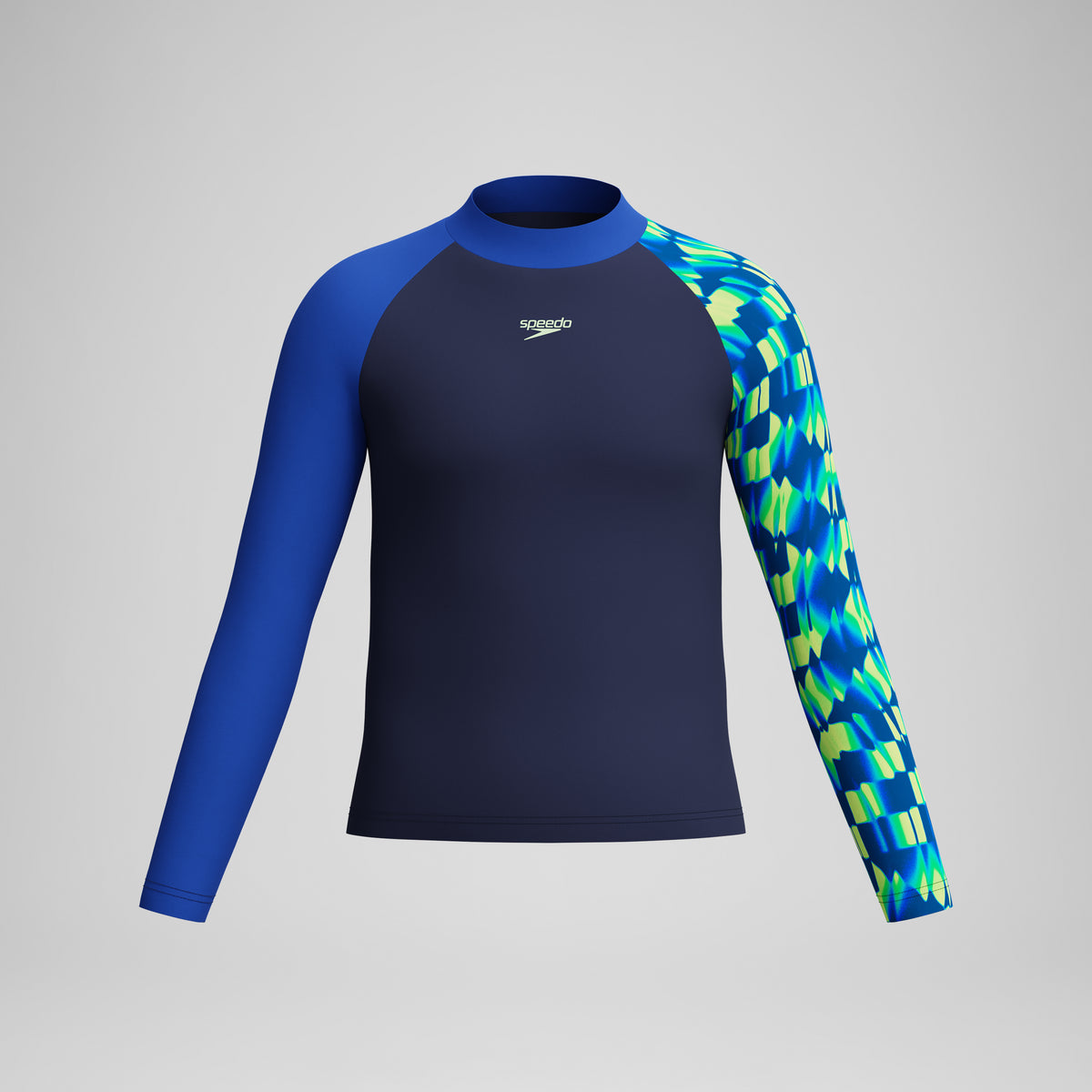 Printed Long Sleeve Rashguard Navy Green