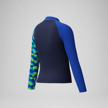 Boys Printed Long Sleeve Rashguard Navy/Green