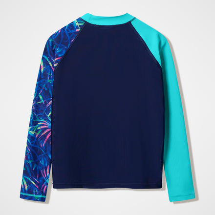Boys Printed Long Sleeve Rashguard Navy