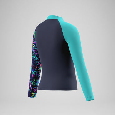 Boys Printed Long Sleeve Rashguard Navy