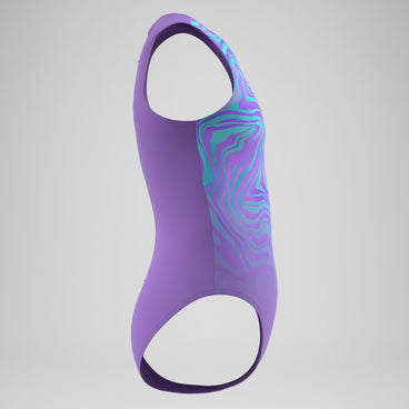 Girls Printed Hydrasuit Purple/Blue