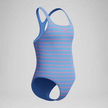 Girls Print Medalist Swimsuit Blue