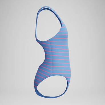 Girls Print Medalist Swimsuit Blue