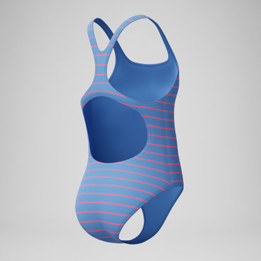 Girls Print Medalist Swimsuit Blue
