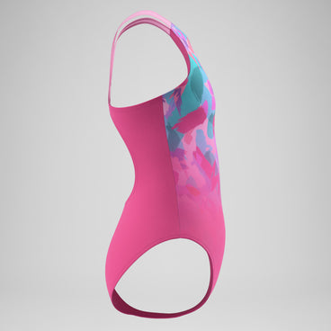 Girls Printed Pulseback One Piece Pink