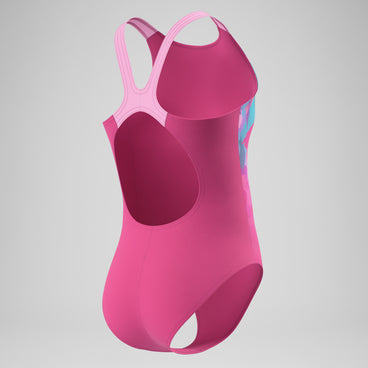 Girls Printed Pulseback One Piece Pink