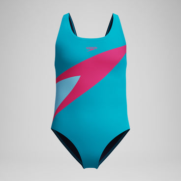 Girls Hyperboom Butterfly Back Swimsuit Blue/Pink