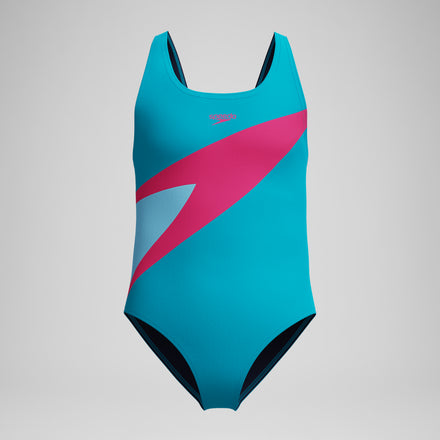Girls Hyperboom Butterfly Back Swimsuit Blue/Pink