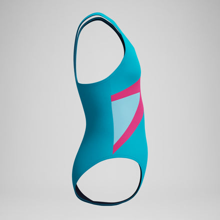 Girls Hyperboom Butterfly Back Swimsuit Blue/Pink
