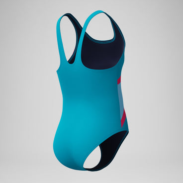 Girls Hyperboom Butterfly Back Swimsuit Blue/Pink