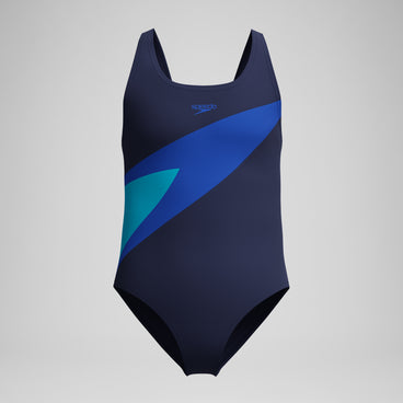 Girls Hyperboom Butterfly Back Swimsuit Navy/Blue