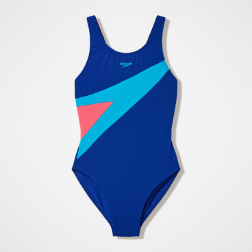 Girls Hyperboom Butterfly Back Swimsuit Navy/Teal