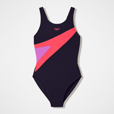 Girls Hyperboom Butterfly Back Swimsuit Black/Red