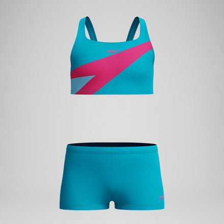 Girls Hyperboom Butterfly Back Bikini Blue/Pink