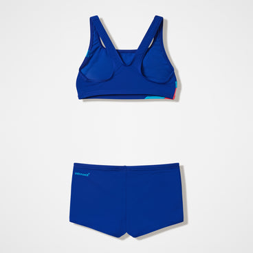 Girls Hyperboom Butterfly Back Bikini Set Navy/Teal