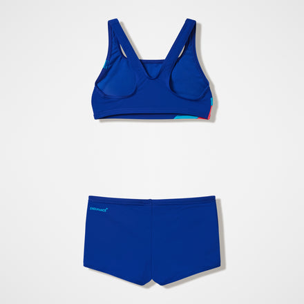 Girls Hyperboom Butterfly Back Bikini Set Navy/Teal