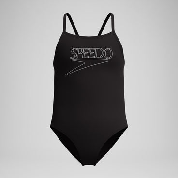Girls Endurance+ Logo Thinstrap Swimsuit Black