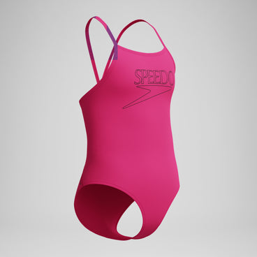 Girls Endurance+ Logo Thinstrap Swimsuit Pink