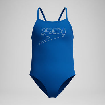 Girls Endurance+ Logo Thinstrap Swimsuit Blue