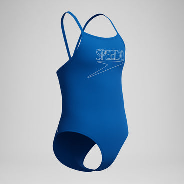 Girls Endurance+ Logo Thinstrap Swimsuit Blue