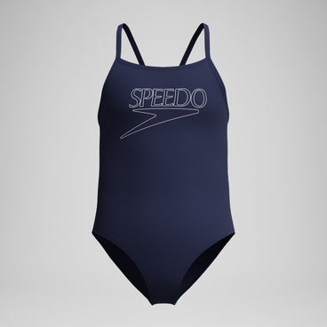 Girls Endurance+ Logo Thinstrap Swimsuit Navy