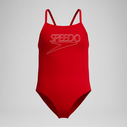 Girls Endurance+ Logo Thinstrap Swimsuit Red