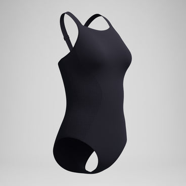 Women's Sculpture High Neck Contour Swimsuit Black
