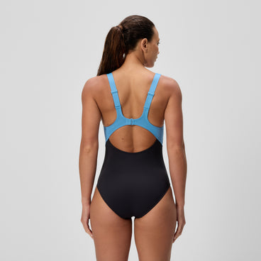 Women's Sculpture Butterfly Back Swimsuit Blue/Black