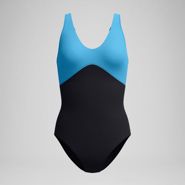 Women's Sculpture Butterfly Back Swimsuit Blue/Black