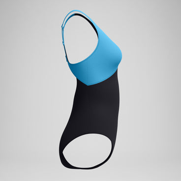 Women's Sculpture Butterfly Back Swimsuit Blue/Black