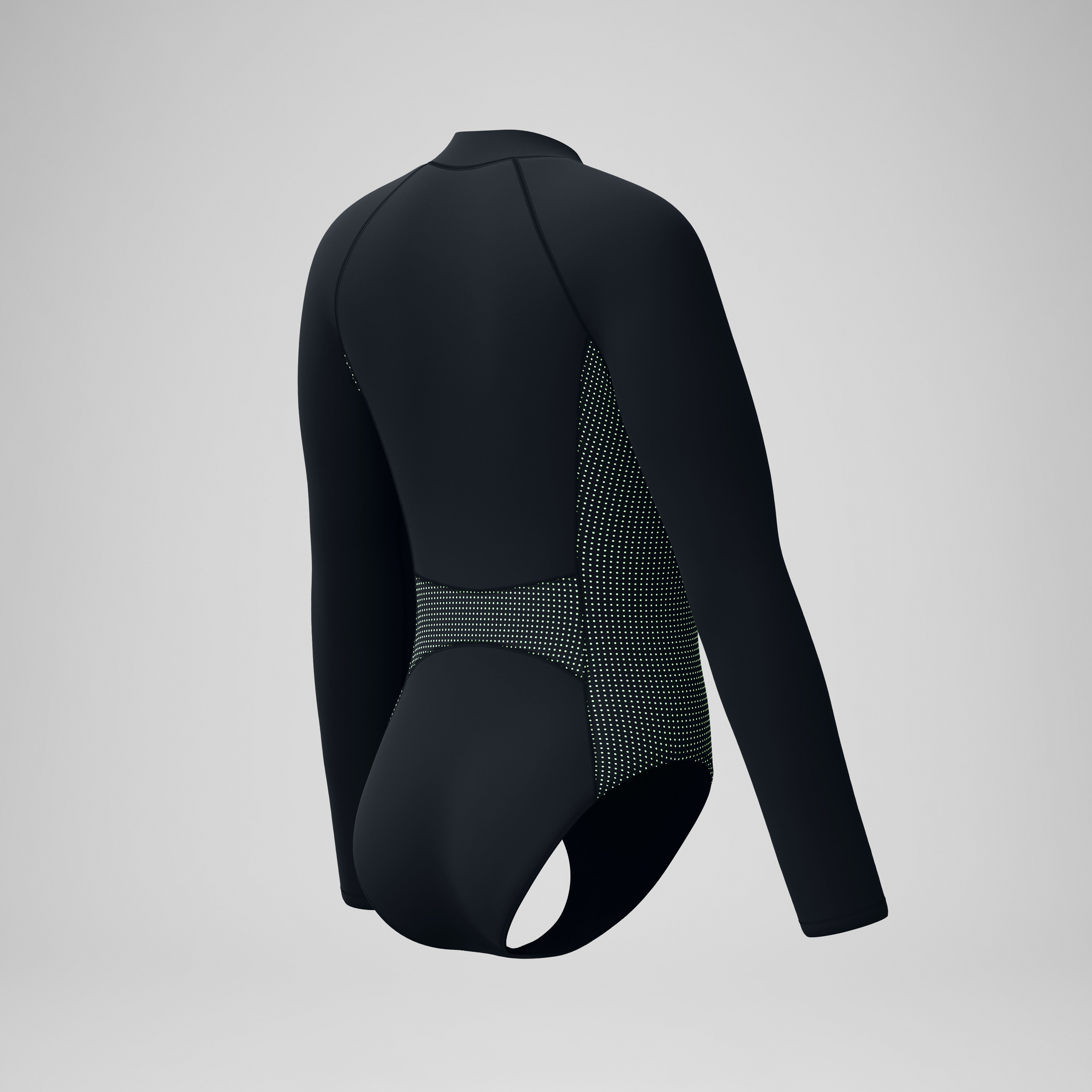 Women's Scuba Flex Long Sleeve Zip Swimsuit Black/Green | Speedo