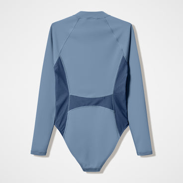 Women's Scuba Flex Long Sleeve Zip Swimsuit Grey/Blue