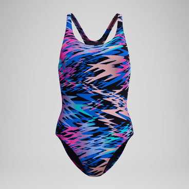 Women's Hyperboom Printed Medalist Swimsuit Blue/Pink
