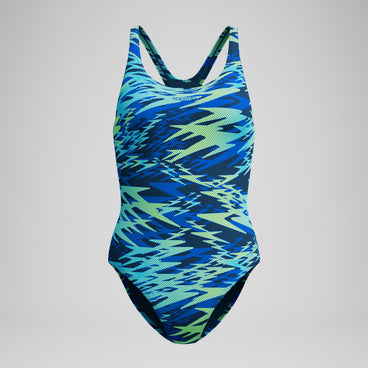 Women's Hyperboom Printed Medalist Swimsuit Blue/Green