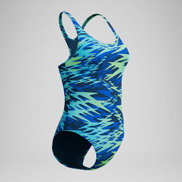 Women's Hyperboom Printed Medalist Swimsuit Blue/Green