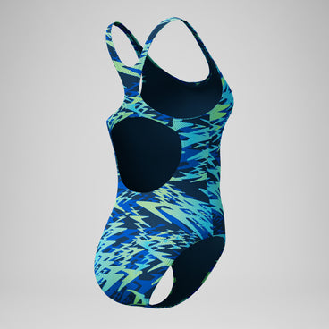 Women's Hyperboom Printed Medalist Swimsuit Blue/Green
